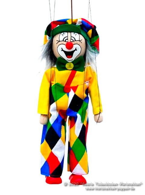 Clown marionnette en bois