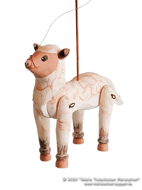 Mouton marionnette en bois